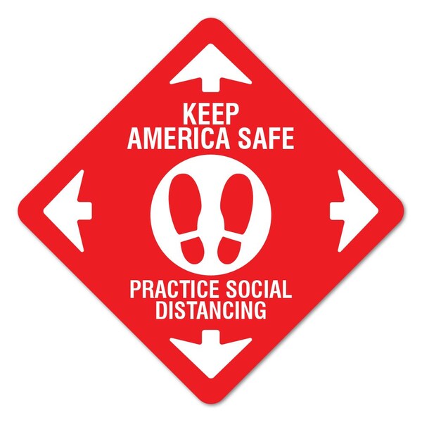 Signmission Keep America Safe Non-Slip Floor Graphic, 7in Vinyl Decal, 7" x 7", FD-2-X-7-99986 FD-2-X-7-99986 - main